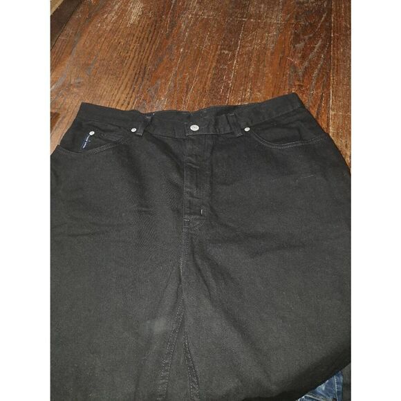 18W Tall Faded Glory Black Cotton Denim Jeans with Pockets and Belt Loops - Picture 2 of 3